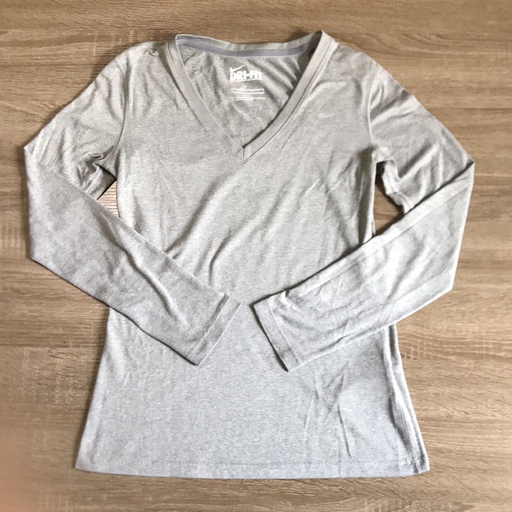 Long Sleeve Nike Dri Fit V Neck Shirt